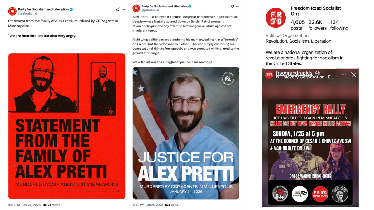 Party for Socialism and Liberation immediately published protest graphics