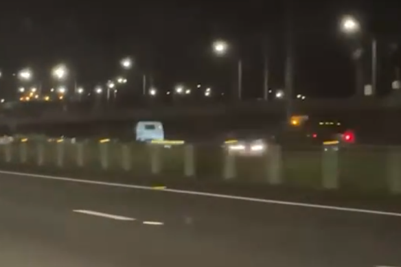 At least two vehicles were seen travelling on the wrong side of the Bruce Highway at Burpengary.