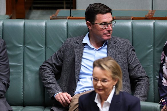 Opposition Leader Sussan Ley and Nationals leader David Littleproud in parliament before the latest Coalition split.