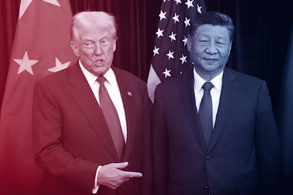 Donald Trump and Xi Jinping in October. The US president is less popular in Australian than his Chinese counterpart.