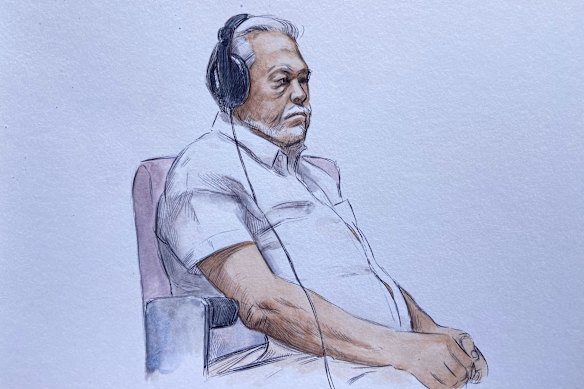 A court sketch of Raymond Reddingon, aka Robert Fulton, who is accused of the murder of his wife Sharon Fulton four decades ago.