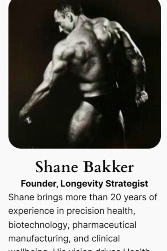 Shane Charter now goes by the name but Shane Bakker but he still uses his old bodybuilding photos in promotional materials