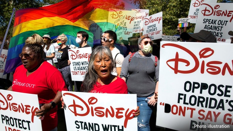 Protesters press Disney to oppose Florida law