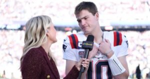Patriots QB Drake Maye Holds Back Tears After 2026 Super Bowl Loss, Says He’s ‘Proud’ of His Team