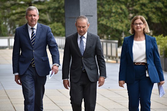 Police Minister Reece Whitby, Premier Roger Cook and Health Minister Meredith Hammat.