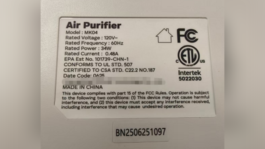 Aroeve brand air purifiers were recalled