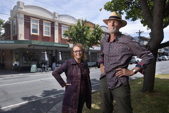 Monica Kerlin and Ian Morgans outside the proposed development site in Hampton.