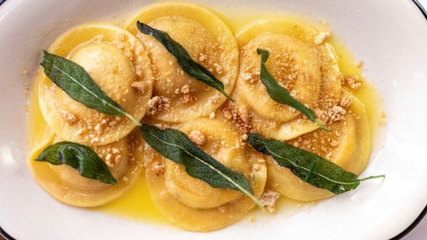 On the menu: Butternut pumpkin ravioli from La Riviera.