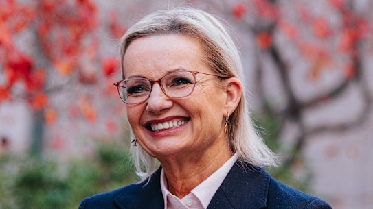 Portrait of the new federal Liberal Party leadership.. Liberal Party leader Sussan Ley . Photographed this afternoon at Parliament House, Canberra, shortly after their first joint press conference. Tuesday 13th May 2025. Photo: . SMH NEWS 250513