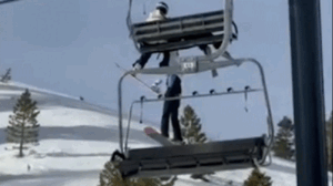 Girl, 12, dangles from ski chairlift in California before crashing to ground in terrifying video