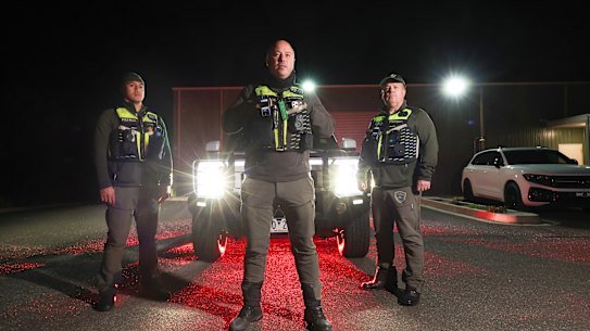 YPG Risk guards Tavita Pomale (left), Grant Burton (centre) and Kevin Wiegal (right).