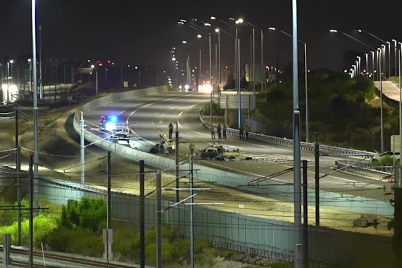 Two people have died after a head-on crash involving three cars on the Mitchell Freeway in Perth’s north.