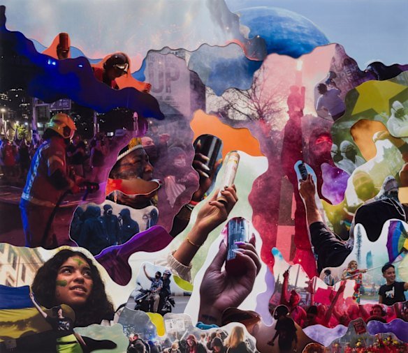 ‘Declassified 94’, a 2024 work consisting of hand-cut digital photographs by Jemima Wyman.