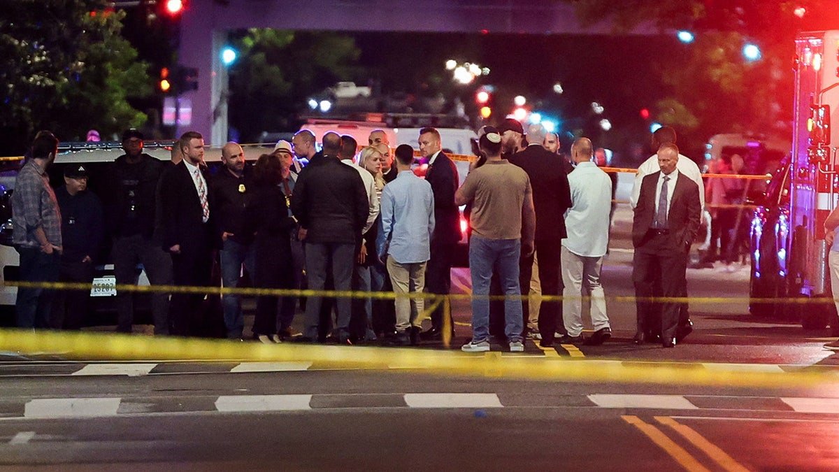 U.S. Attorney General Pam Bondi and Israeli Ambassador to the U.S. Yechiel Leiter at scene of shooting in Washington, D.C.