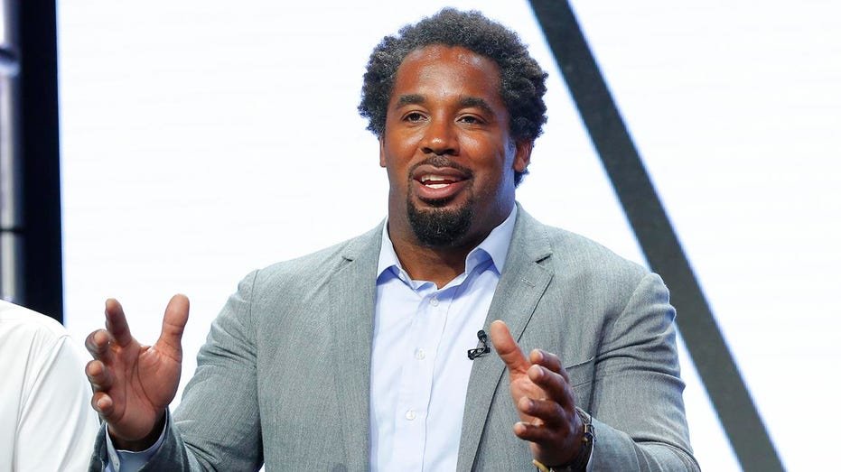 Dhani Jones at a press event