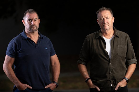 Mark Jones (left) and Shaun Bowles, the fathers of Bianca Jones and Holly Morton-Bowles, who died after drinking tainted alcohol in Laos, say they feel “utterly betrayed”.