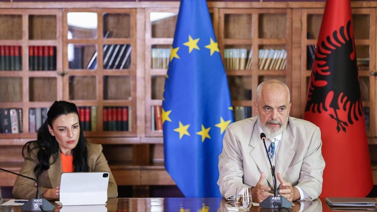Albania Prime Minister Edi Rama and his deputy Belinda Balluku.
