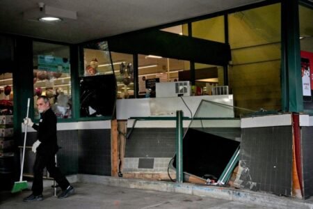 4 injured after man plows car into grocery store in California