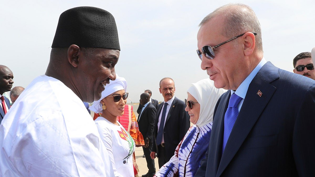 Erdogan visiting the Gambia.