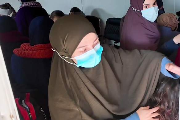 The group comprises 34 women and children.