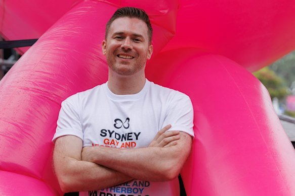 Jesse Matheson, CEO of Sydney Gay & Lesbian Mardi Gras, at the Sydney Mardi Gras Fair Day.