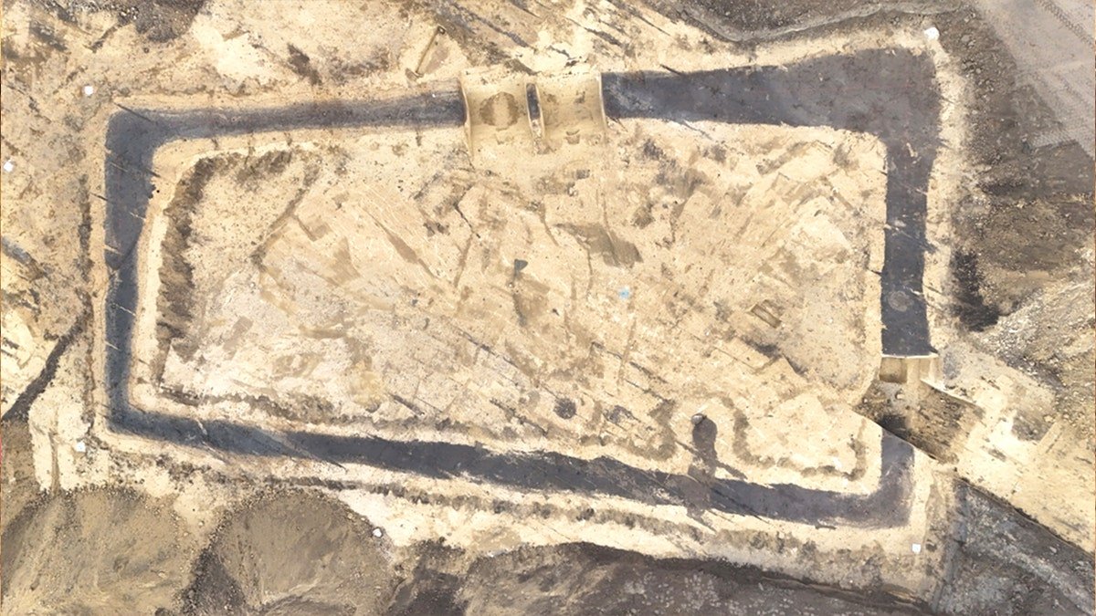 Aerial view of excavation site in Germany