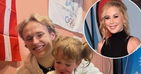 Team USA’s Ilia Malinin Adorably Puts His Gold Medal on Tara Lipinski’s 2-Year-Old Daughter Georgie