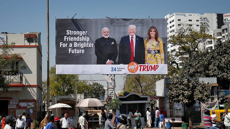 billboard of Trump and Modi in India
