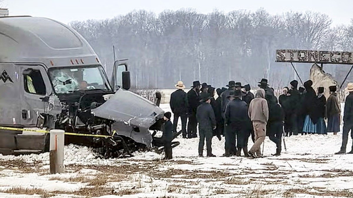 People gather at site of fatal Indiana truck crash