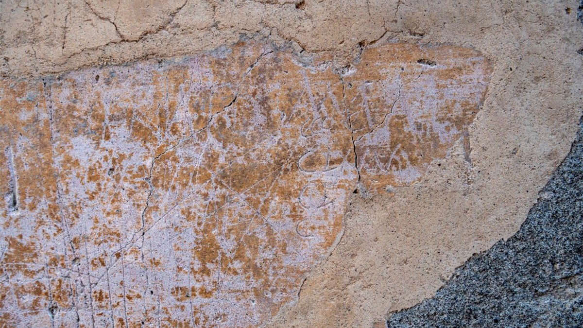 View of ancient love notes on wall