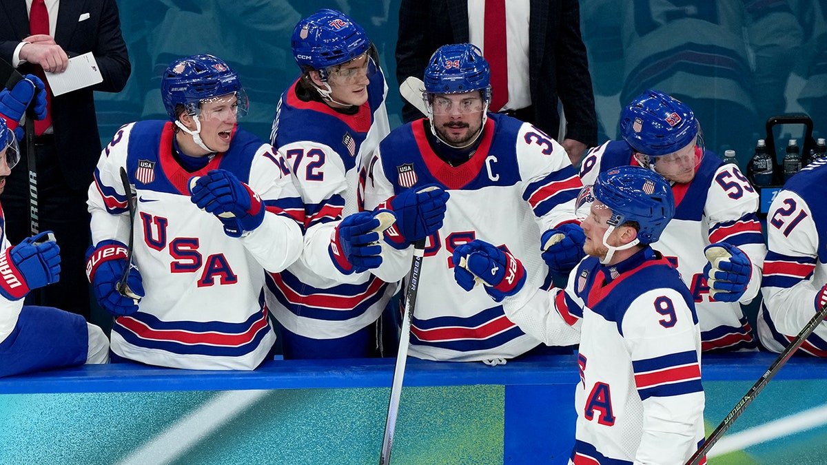 Jack Eichel celebrates