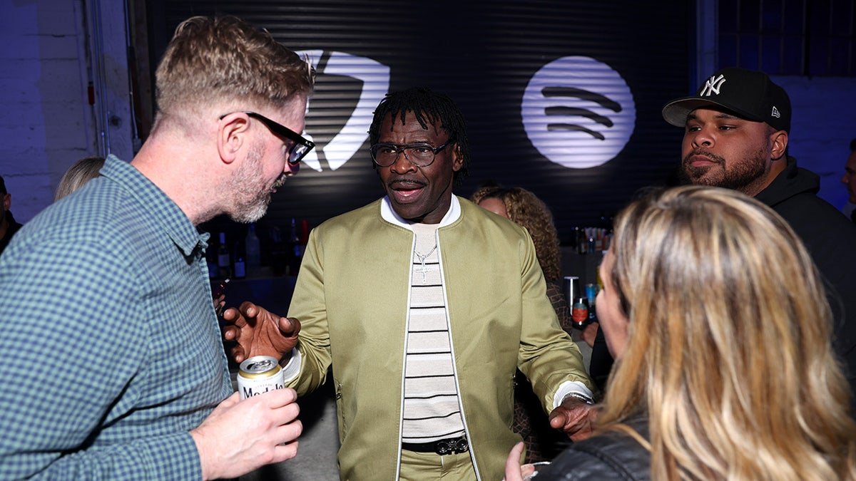 Michael Irvin attends a Super Bowl party
