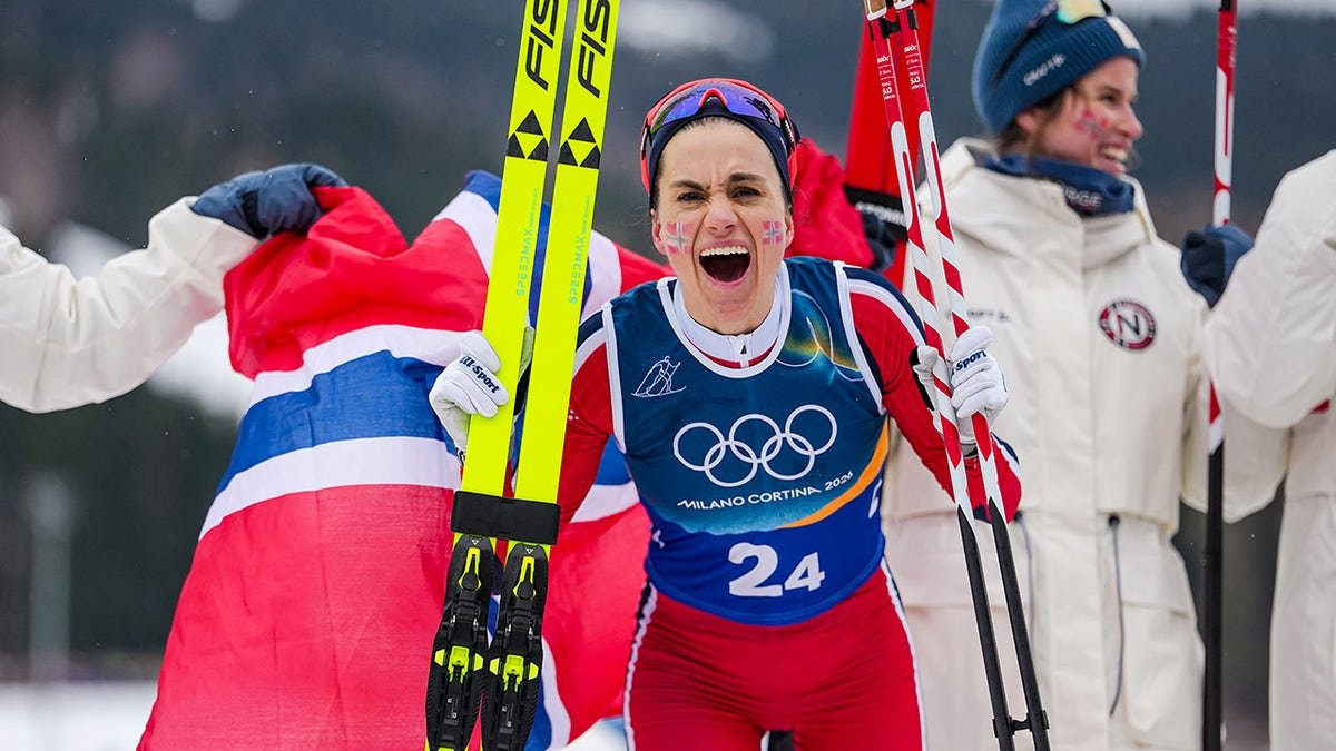 Heidi Weng celebrates