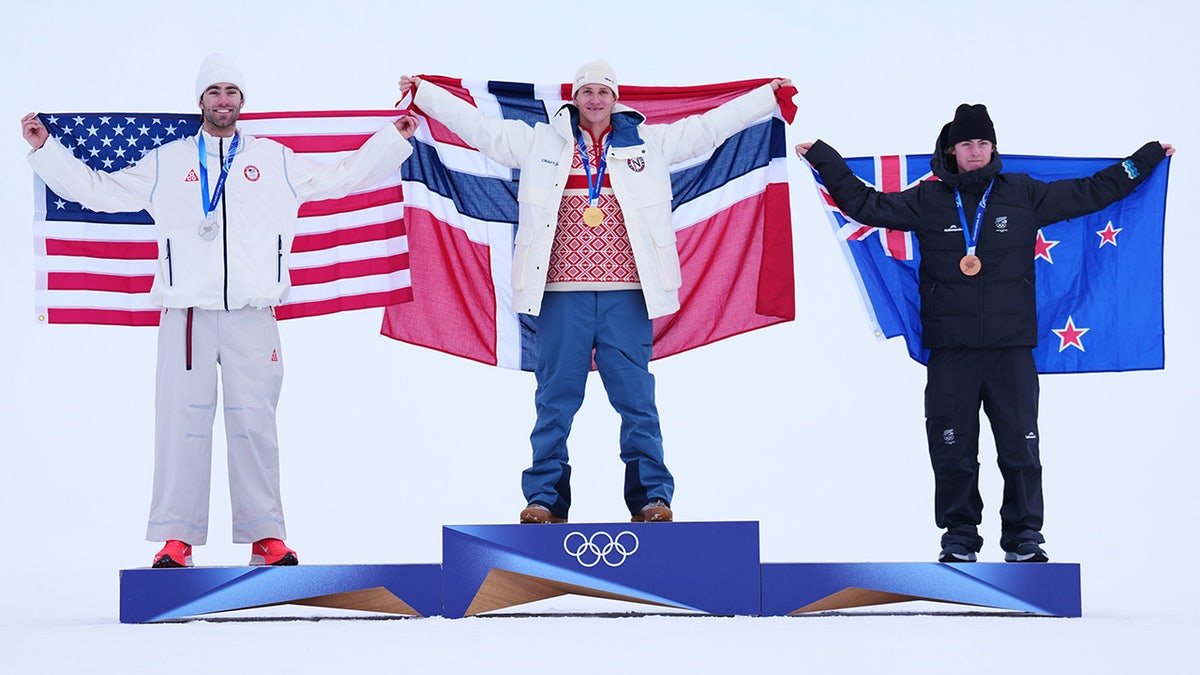 Alex Hall on the podium