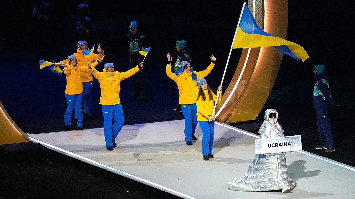 Ukraine Athletes at the Olympics opening ceremony