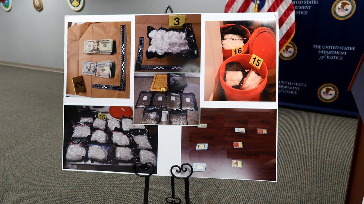 Photos displayed at press conference