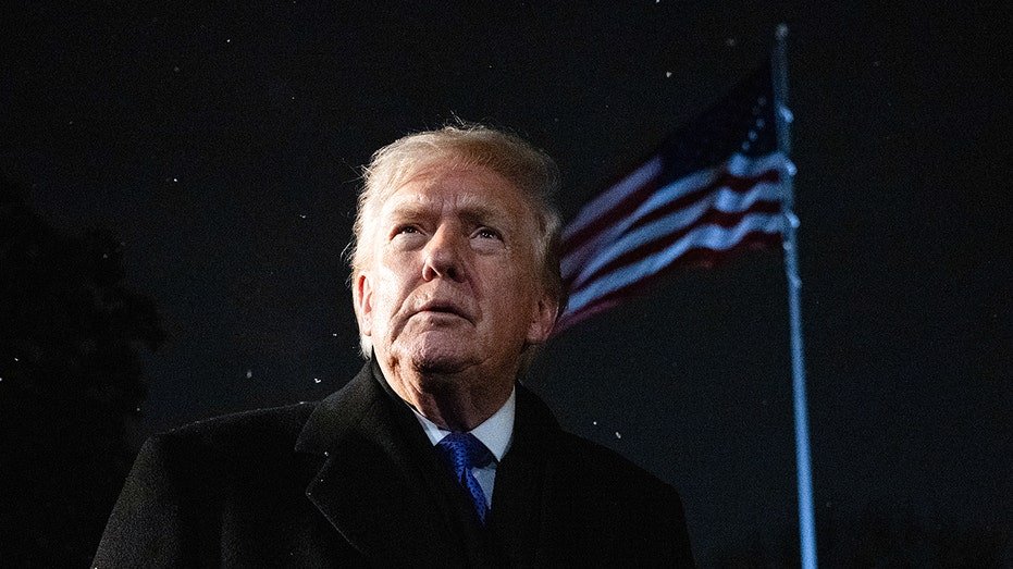 President Donald Trump with American Flag
