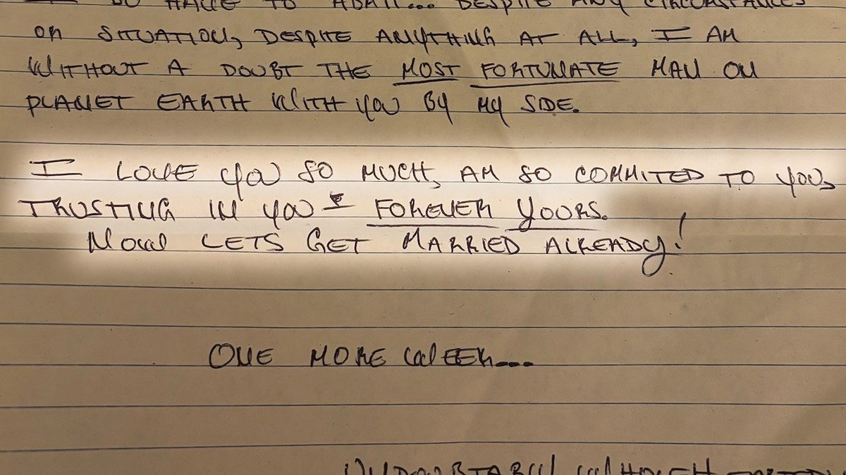 Handwritten letter from Wade Wilson