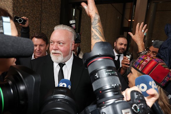 Kyle Sandilands leaving the Federal Court on Friday.