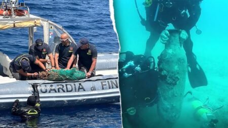 Police stumble upon ancient shipwreck amid routine patrol, keep location secret to deter looters