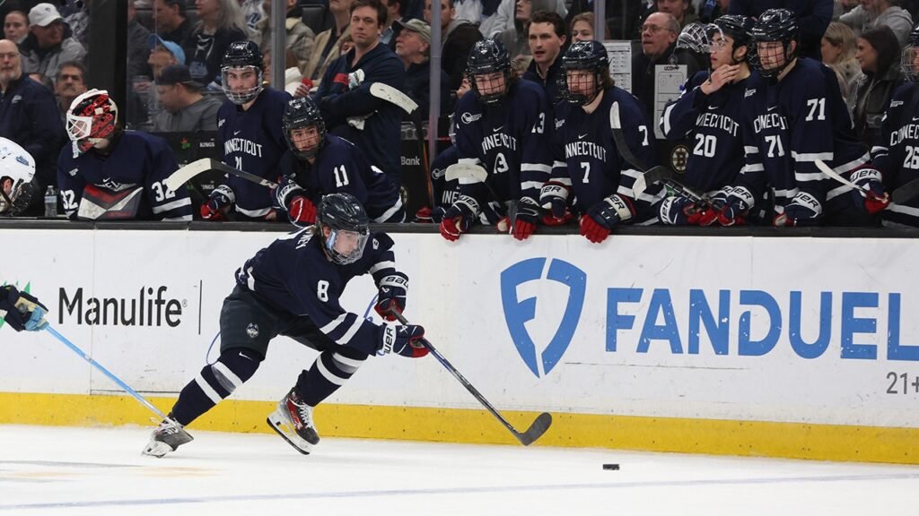 College hockey game thrown into chaos as lights turn off in arena during pivotal moment of OT College hockey game thrown into chaos as lights turn off in arena during pivotal moment of OT