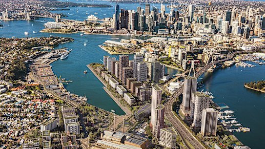 Glebe Island’s bulk operations will be scrapped for high-density housing around the future Bays West metro station.