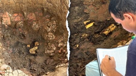 Archaeologists uncover gold-laden tomb filled with elite burial treasures from over 1,000 years ago