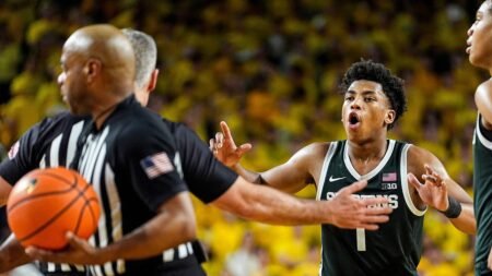 Michigan State star draws fresh scrutiny with kick toward opponent’s groin Michigan State star draws fresh scrutiny with kick toward opponent’s groin