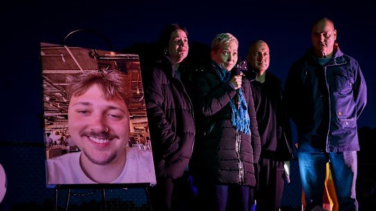 Aiden’s sister Siobhan, mother Nathalie, relative Emad and father Matthias, L to R.