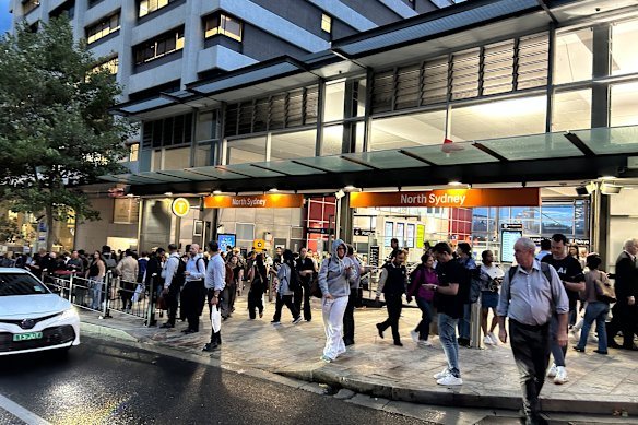 Trains on the T1 Line running through North Sydney station were shut down due to the storm.