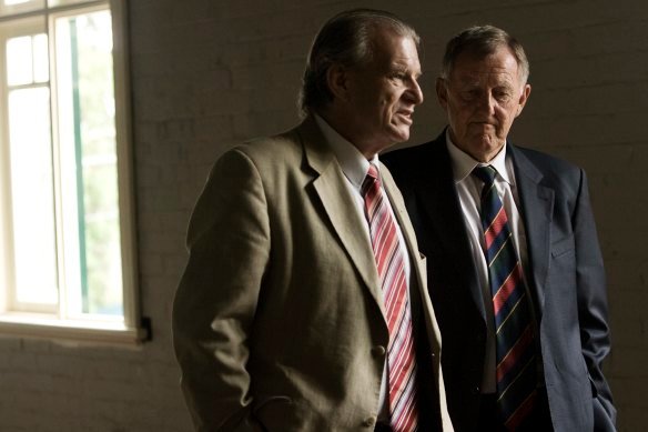 Bill Crews with his mate John Singleton in 2008  after the adman made a $1 million donation.