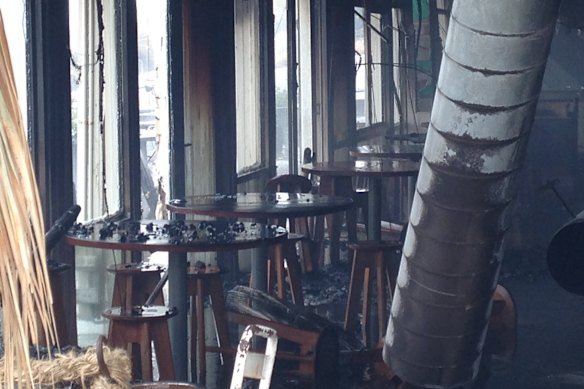 Inside the gutted restaurant.