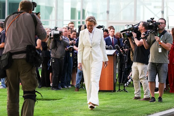 Former opposition leader Sussan Ley after resigning from parliament following 25 years as the MP for Farrer. 