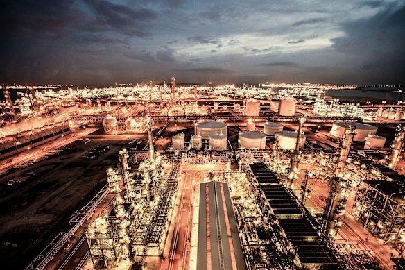 An oil refinery on Jurong Island in Singapore.
